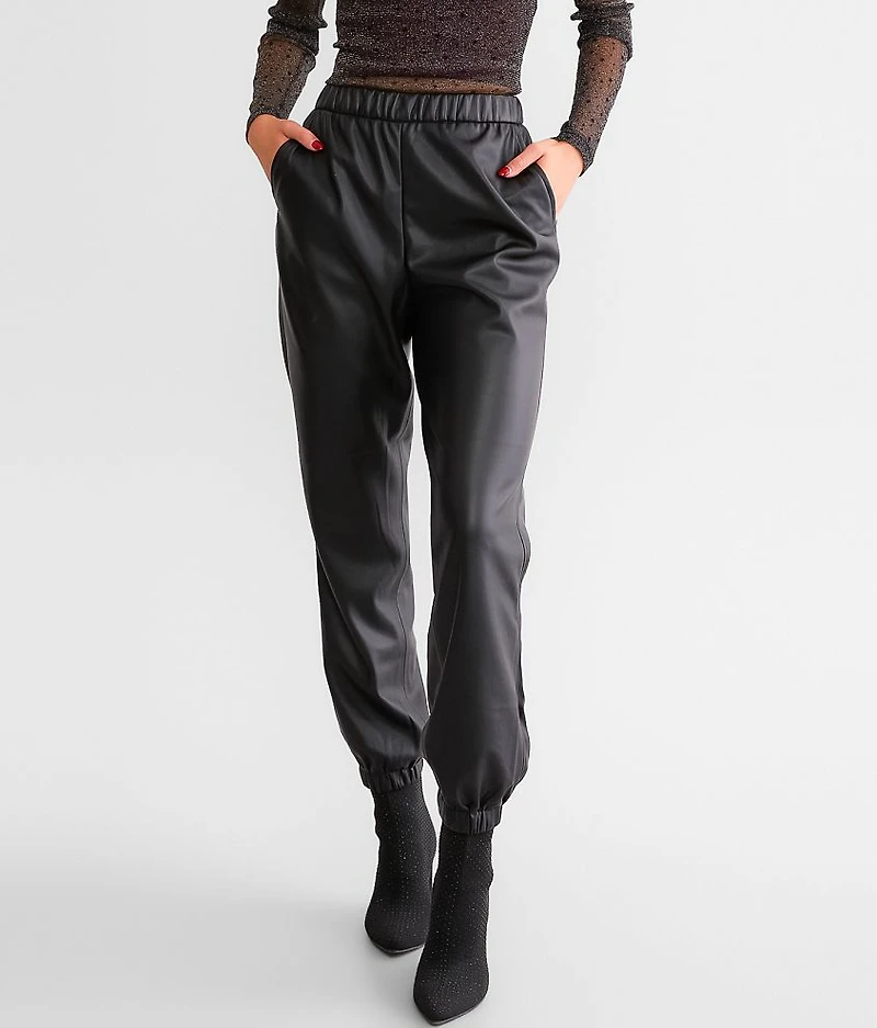 Lenora Faux Leather Jogger