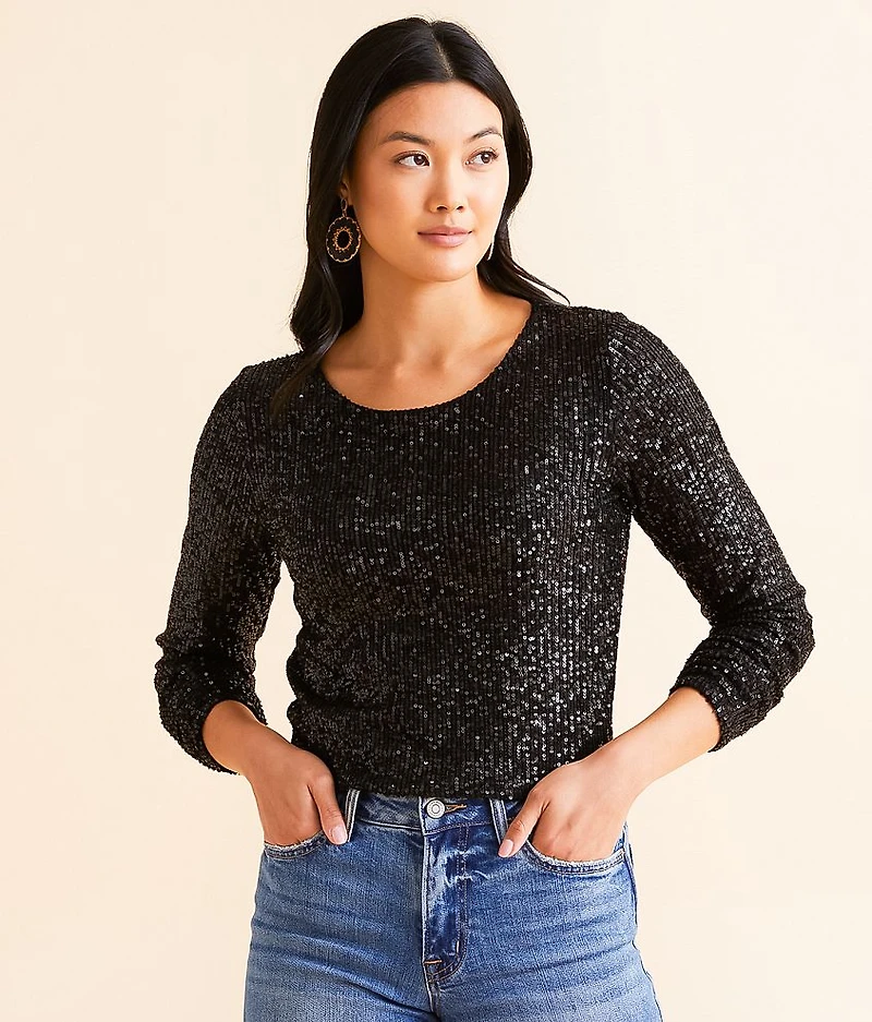 Aurora Sequin Cropped Top