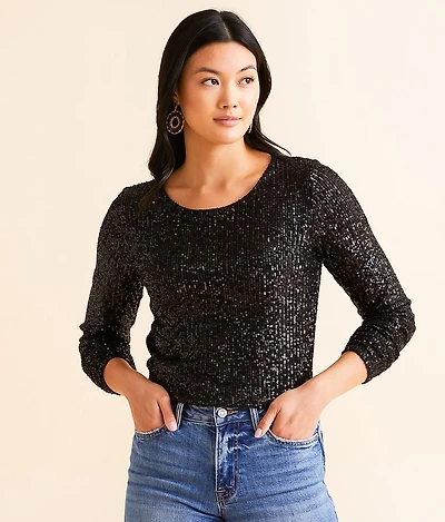 Aurora Sequin Cropped Top