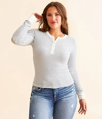 Scarlet Striped Henley
