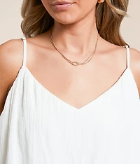 Fiore Crinkle Satin Cropped Tank Top