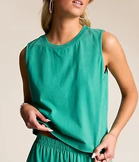 Sloane Jersey Cropped Muscle Tank Top