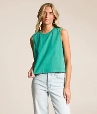 Sloane Jersey Cropped Muscle Tank Top