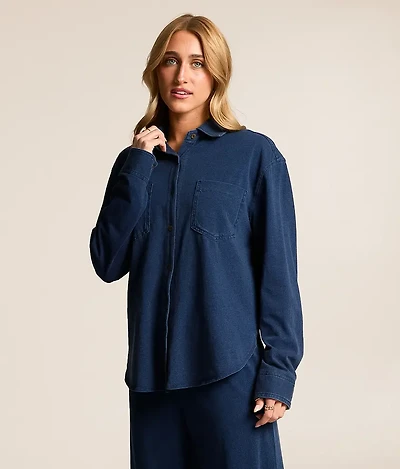 Reese Jersey Denim Shirt