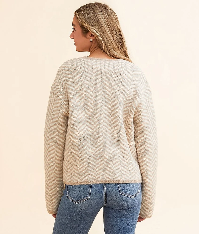 Naomi Herringbone Cardigan Sweater