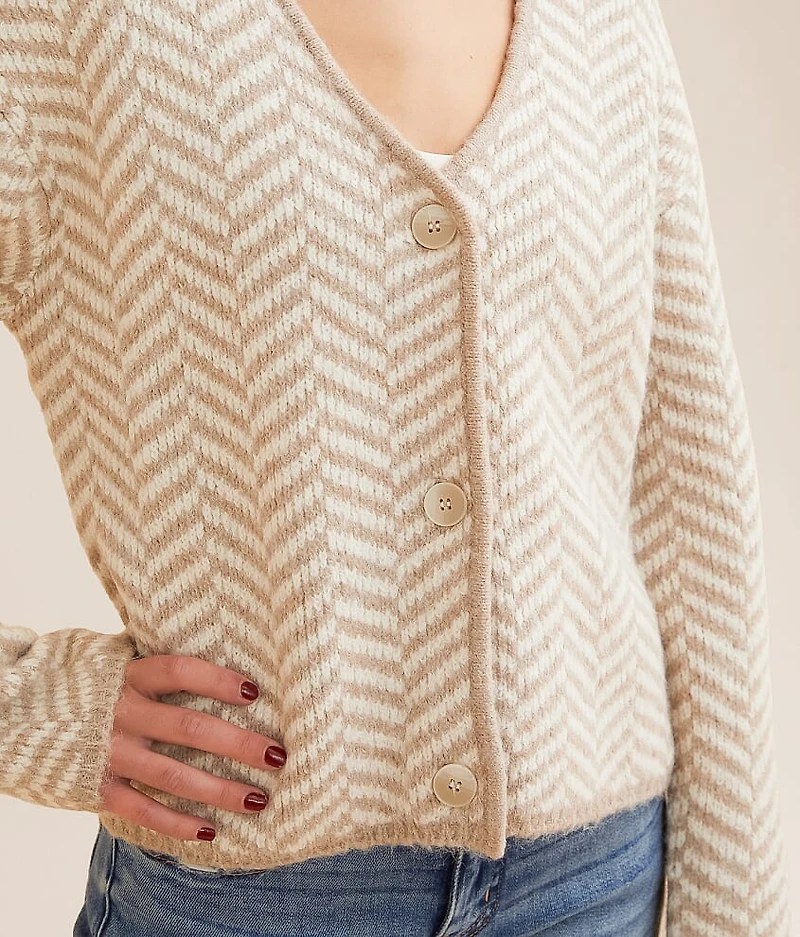 Naomi Herringbone Cardigan Sweater