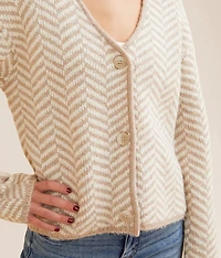 Naomi Herringbone Cardigan Sweater