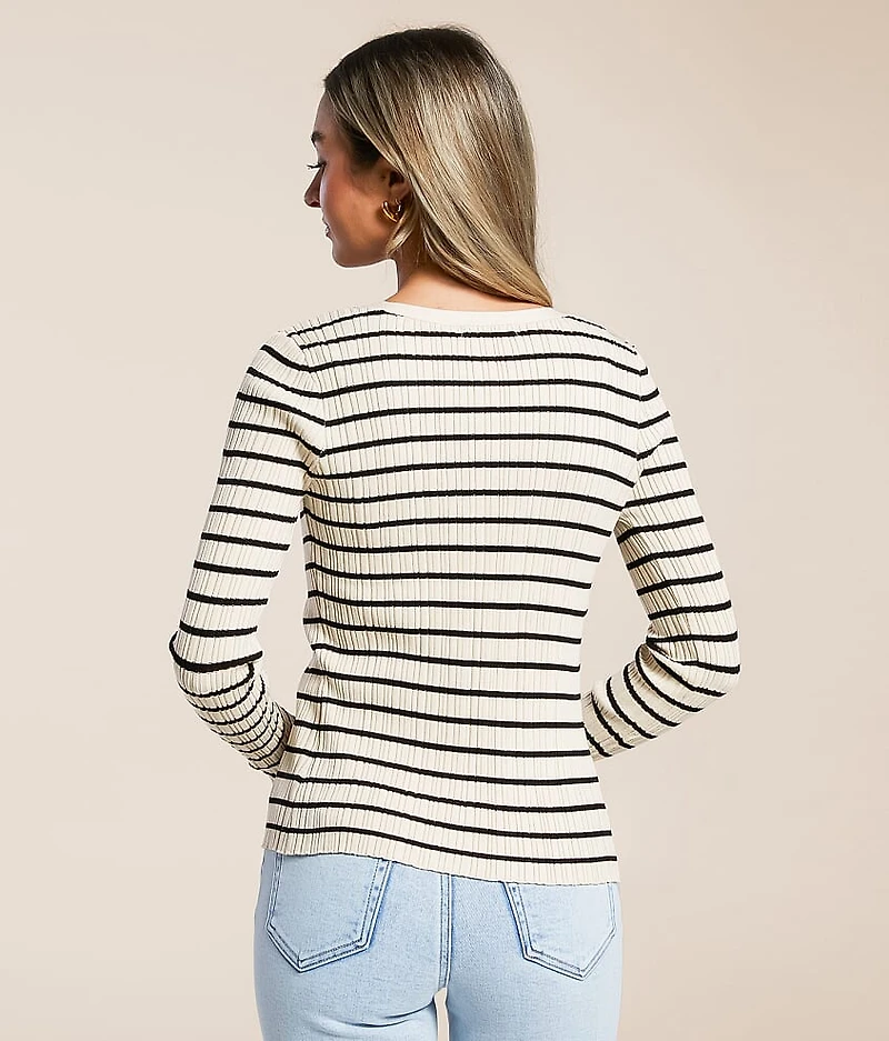 Jordana Striped Cardigan Sweater