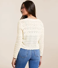 Cardi Crochet Cropped Cardigan Sweater
