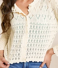 Cardi Crochet Cropped Cardigan Sweater