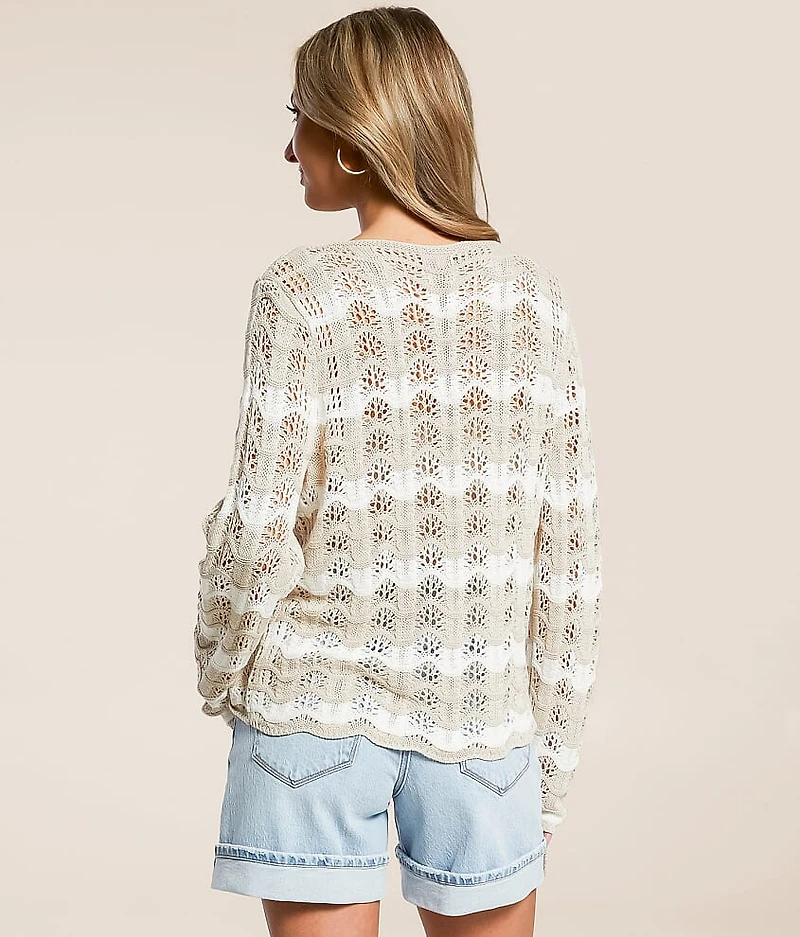 Azura Striped Crochet Sweater