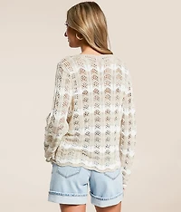 Azura Striped Crochet Sweater