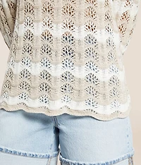 Azura Striped Crochet Sweater