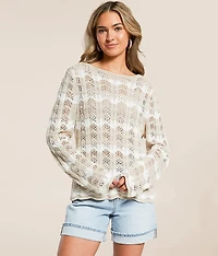 Azura Striped Crochet Sweater