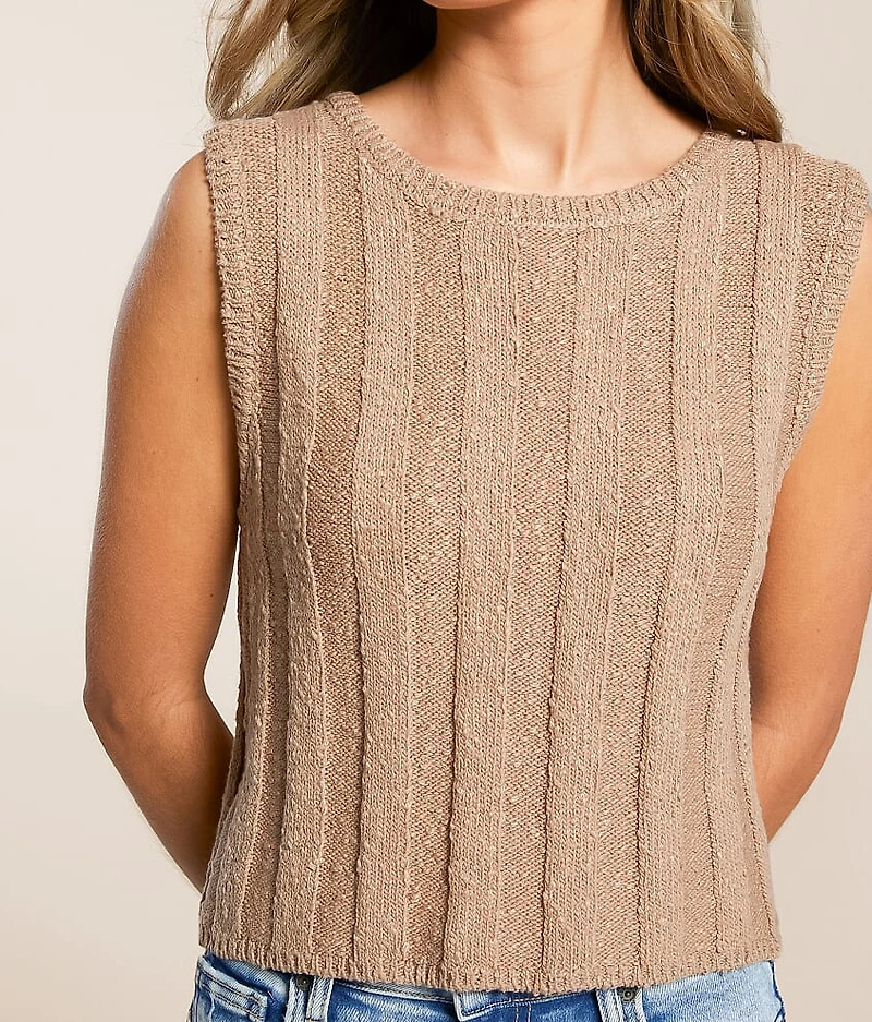 Calan Cropped Sweater Tank Top
