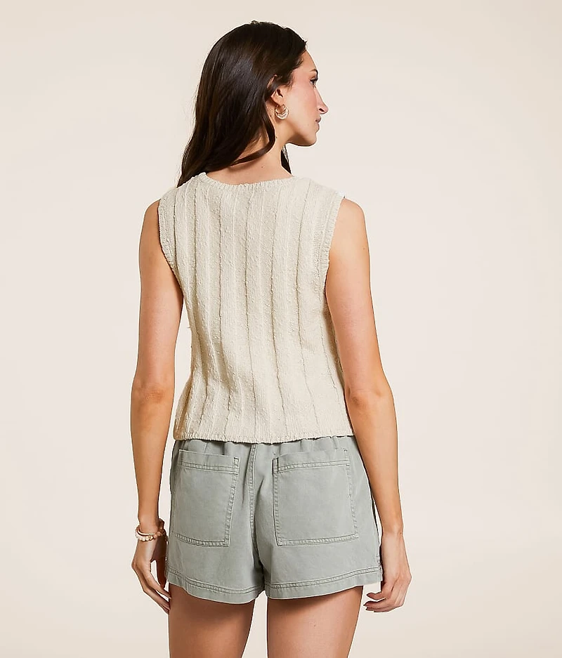 Calan Cropped Sweater Tank Top