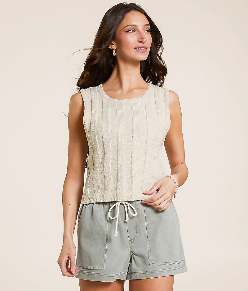 Calan Cropped Sweater Tank Top