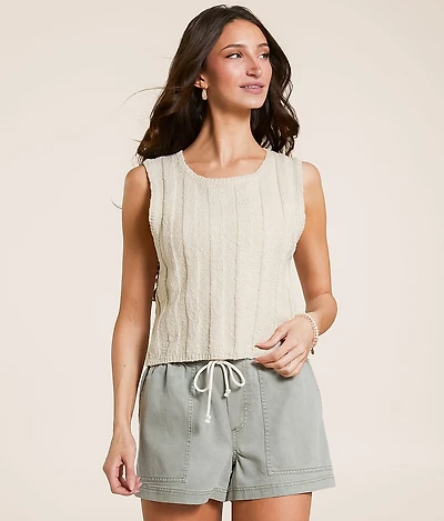 Calan Cropped Sweater Tank Top