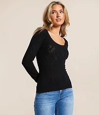 Tibi Floral Mesh Sweater