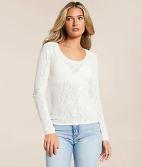Tibi Floral Mesh Sweater
