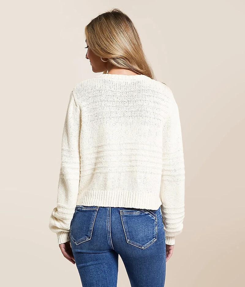 Between The Lines Cropped Cardigan Sweater