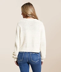 Between The Lines Cropped Cardigan Sweater