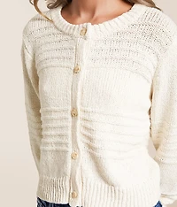 Between The Lines Cropped Cardigan Sweater