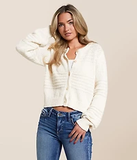 Between The Lines Cropped Cardigan Sweater