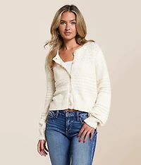 Between The Lines Cropped Cardigan Sweater