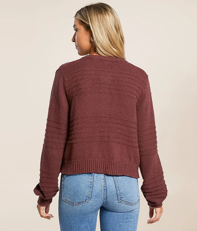 Between The Lines Cropped Cardigan Sweater