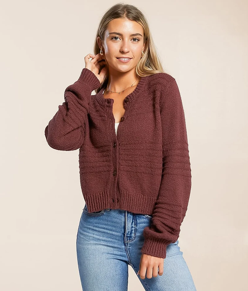 Between The Lines Cropped Cardigan Sweater