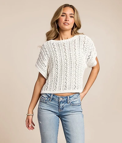 Ballast Crochet Cropped Sweater