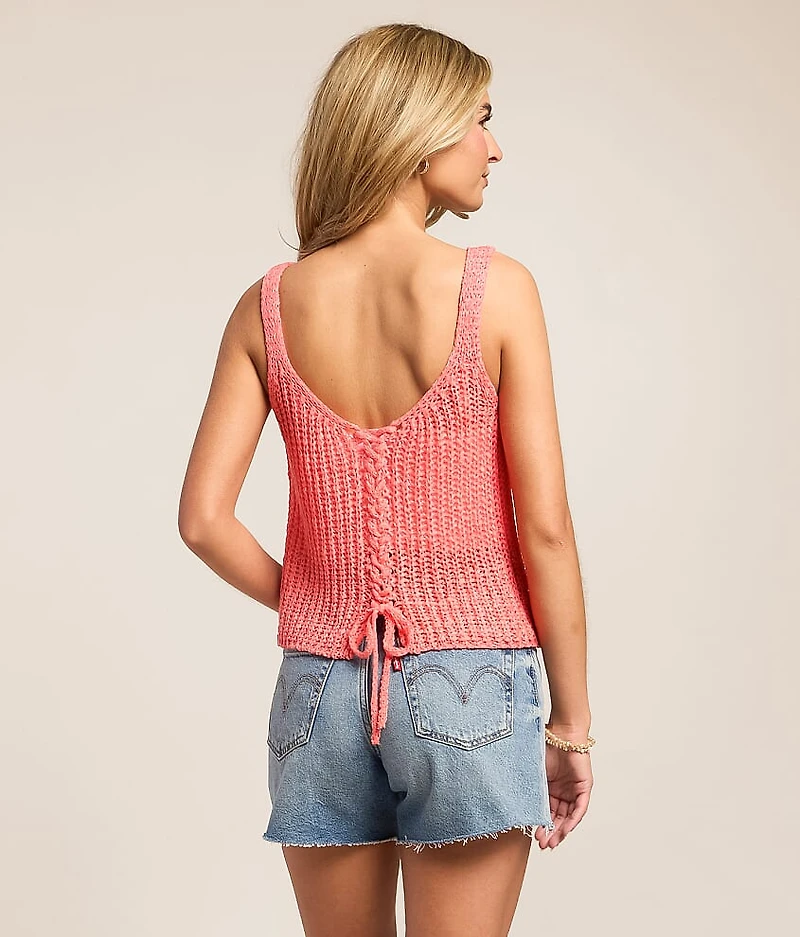 Tate Lace-Up Two Way Sweater Tank Top