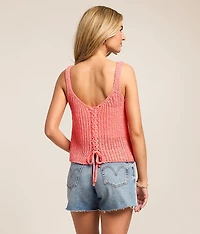 Tate Lace-Up Two Way Sweater Tank Top
