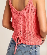 Tate Lace-Up Two Way Sweater Tank Top