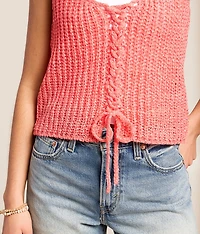 Tate Lace-Up Two Way Sweater Tank Top