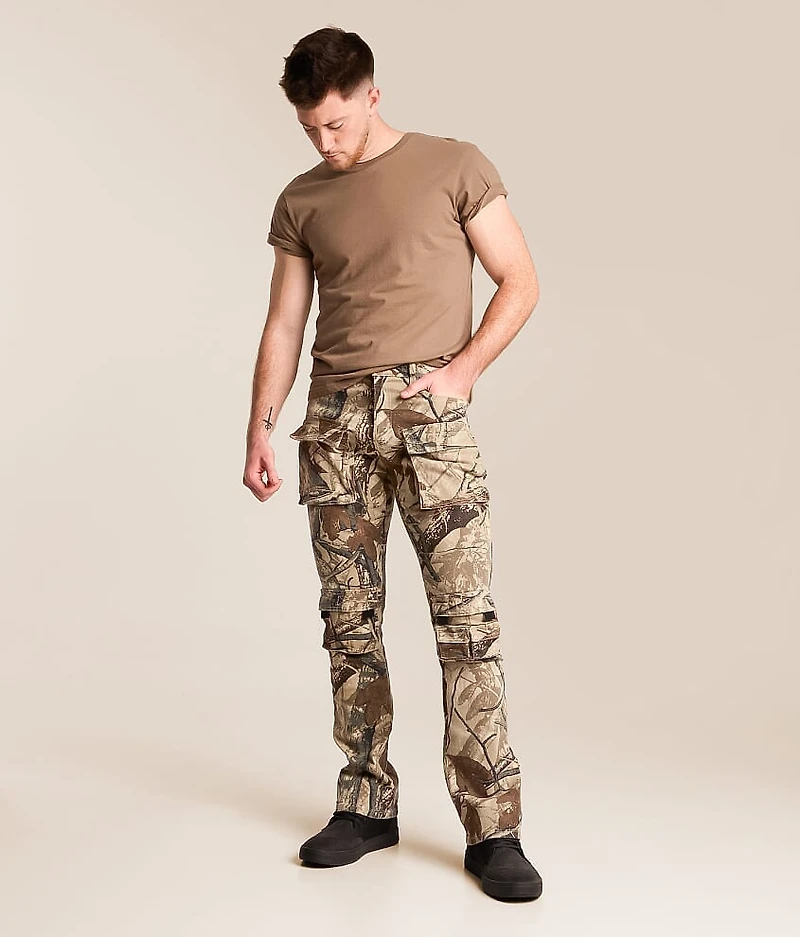 Camo Stacked Flare Stretch Jean