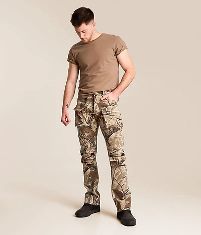 Camo Stacked Flare Stretch Jean