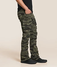 Camo Cargo Stacked Flare Stretch Jean