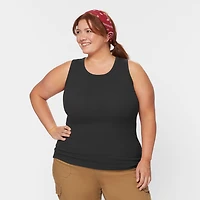 Women's Plus No-Yank Rib Racerback Tank