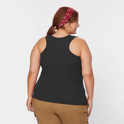 Women's Plus No-Yank Rib Racerback Tank