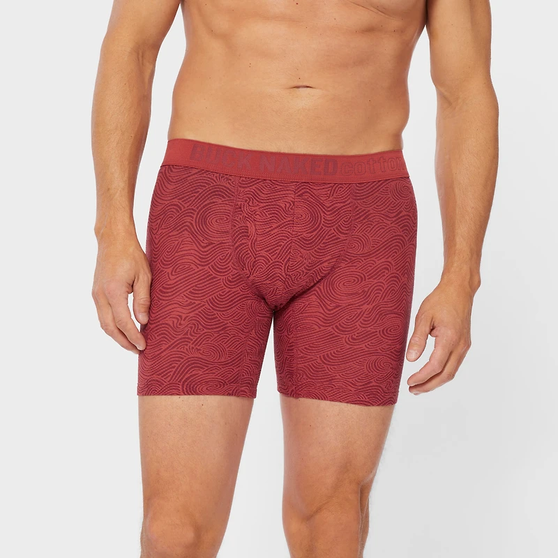 Men's Buck Naked Cotton Pattern Boxer Briefs