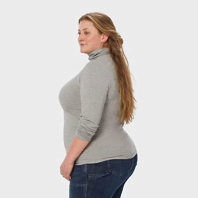 Women's Plus No-Yank Long Sleeve Turtleneck T-Shirt