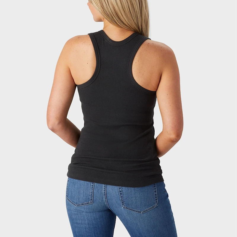 Women's No-Yank Rib Racerback Shelf Bra Tank
