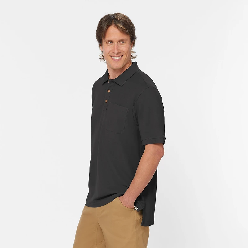 Men's No Polo Shirt Short Sleeve with Pocket