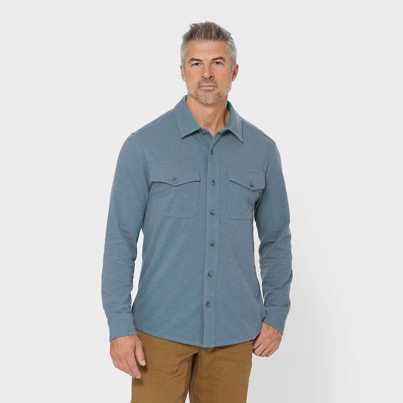 Men's Knit Button Down Shirt