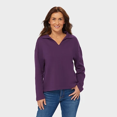 Women's Canal Park Terry Collared Long Sleeve