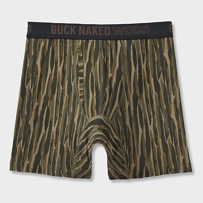 Men's Buck Naked Wood Pattern Boxer Briefs