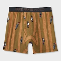 Men's Buck Naked Wood Pattern Boxer Briefs