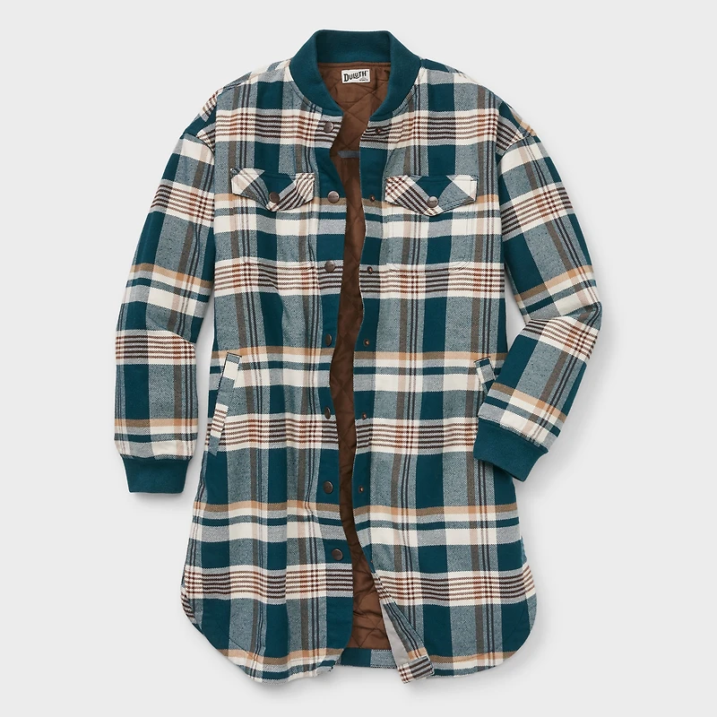 Women's Plus Folklore Flannel Insulated Duster